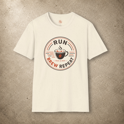 Run Brew Repeat – Badge T-Shirt