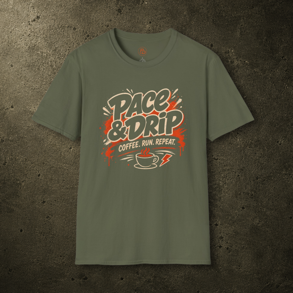Pace & Drip Coffee. Run. Repeat. T-Shirt