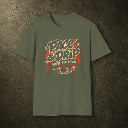 Pace & Drip Coffee. Run. Repeat. T-Shirt