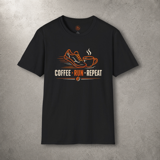 Coffee Run Repeat — Shoe & Cup T-Shirt