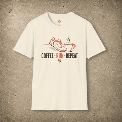 Coffee Run Repeat — Shoe & Cup T-Shirt