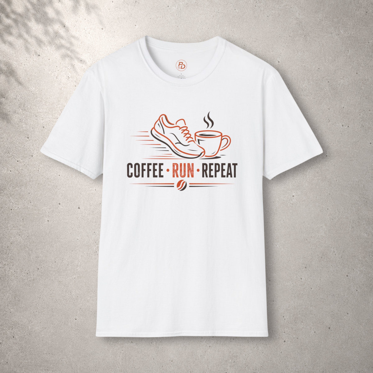 Coffee Run Repeat — Shoe & Cup T-Shirt