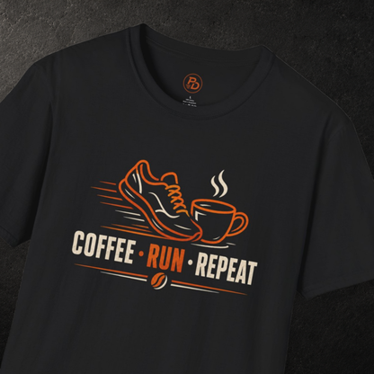 Coffee Run Repeat — Shoe & Cup T-Shirt