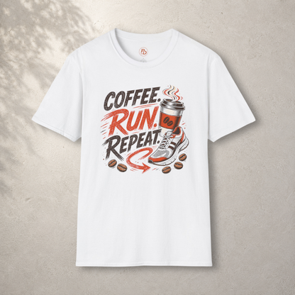 Coffee. Run. Repeat. — Arrow T-Shirt