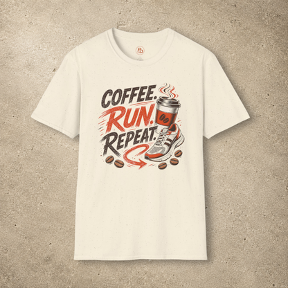 Coffee. Run. Repeat. — Arrow T-Shirt