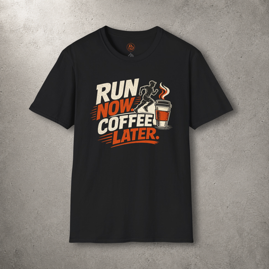 Run Now. Coffee Later. T-Shirt