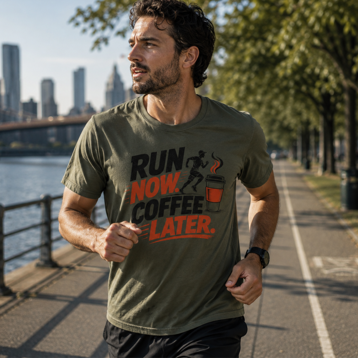 Run Now. Coffee Later. T-Shirt