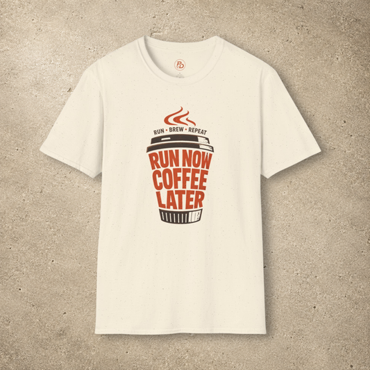 Run Now Coffee Later Cup T-Shirt