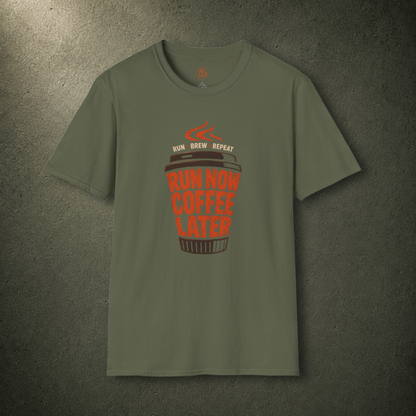 Run Now Coffee Later Cup T-Shirt